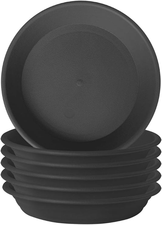 Plastic Plant Saucer 10 inch (7.7" at Base) Pack of 6, Plant Trays for Indoors, Thick Durable Strong Planter Saucer Plate Plant Drip Trays for Outdoors Plant Pot Saucers Flower Pot Dish Trays