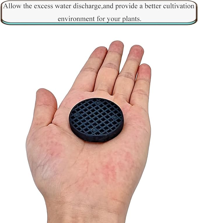 HAHIYO 50PCs 1.8Inch/4.5cm Black Round PP Plastic Flower Pot Hole Mesh Pad Bottom Grid Mat Bonsai Drainage mesh Hole Screens Gasket Prevent Soil Loss Breathable Gasket Drainage Netting for Bonsai