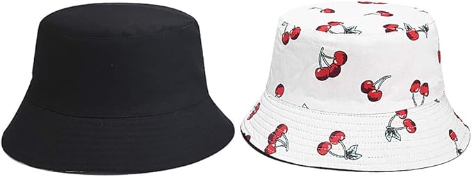 Malaxlx Bucket Hat Beach Sun Hat Fishing Hat for Women Men, Outdoor Travel Reversible Double Side Wear Fisherman Hat