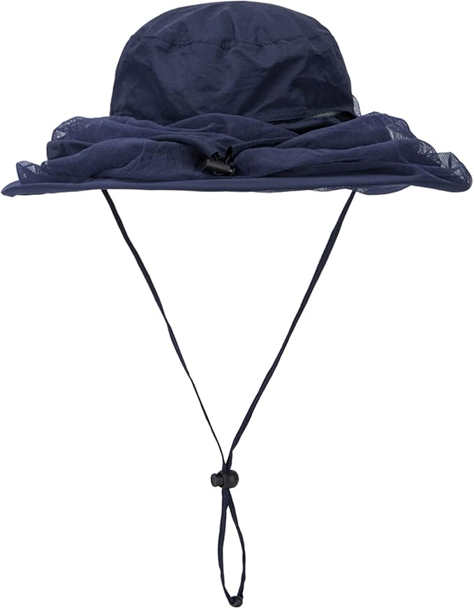 Fishing Hat Sun Protection Hat Mosquito Head Net for Outdoors Bucket Hat with Hidden Net Mesh