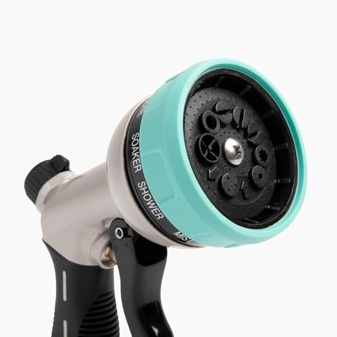 Foxglove Garden Hose Sprayer with 10 Spray Patterns. Adjustable Heavy Duty Hose Spray Nozzle with Flow Control. Ergonomic Handle for Watering Plants, Flowers and Lawns, Car, and Pet Washing.