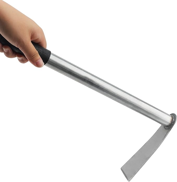 5 PCS Hoe Garden Tool Set, Hoe and Cultivator Hand Tiller, Heavy Duty Digging Hoes, 2 Fork and 3 Fork Hand Tiller for Gardening Weeding Digging Loosening Soil, Carbon Steel