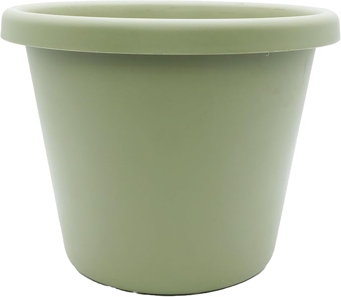 The HC Companies Classic Round Plastic Plant Pot w/Rolled Rim - Lightweight & UV Resistant Flower Pot for Herbs & More - Outdoor & Indoor Plant Pots w/Drainage (8.5 inch Seafoam, Pack of 1)