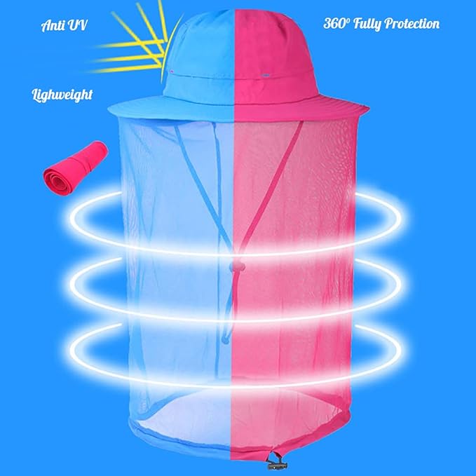 Peicees Head Net Hat for Men Women Adventure Fishing Hat Safari Hat for Hunting Camping Hiking