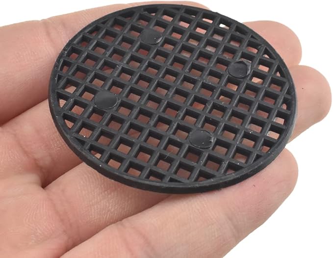 HAHIYO 50PCs 2.2Inch/5.5Cm Black Round PP Plastic Flower Pot Hole Mesh Pad Bottom Grid Mat Bonsai Drainage mesh Hole Screens Gasket Prevent Soil Loss Breathable Gasket Drainage Netting for Bonsai