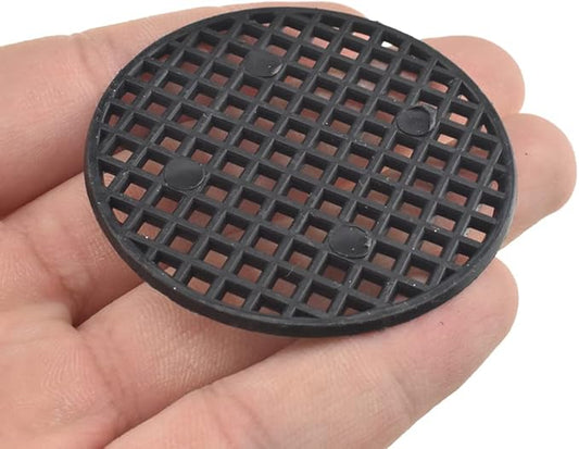 HAHIYO 50PCs 2.2Inch/5.5Cm Black Round PP Plastic Flower Pot Hole Mesh Pad Bottom Grid Mat Bonsai Drainage mesh Hole Screens Gasket Prevent Soil Loss Breathable Gasket Drainage Netting for Bonsai