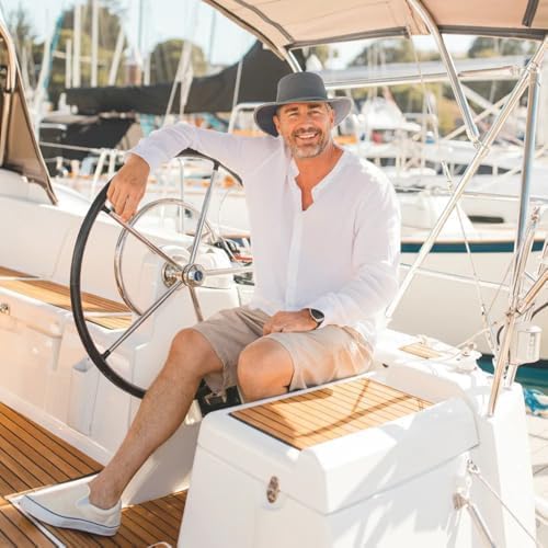 American Hat Makers Cabana Wide Brim Sun Hat | Handcrafted, Breathable, UPF 50 & Water-Resistant | Perfect for Outdoors