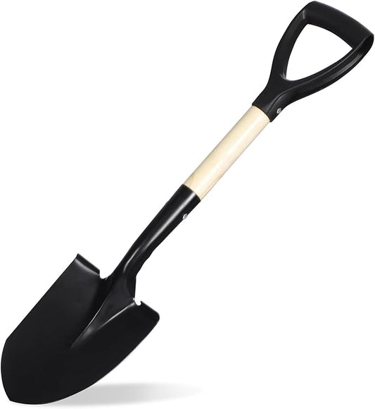 REDCAMP 27" Beach Spades Sand Shovels with D-Handle for Adults Gardening Tools Kit Travel Sandbox Snow Scoop Wood Handle Spade for Digging Sand Snow, Manganese Steel Spades