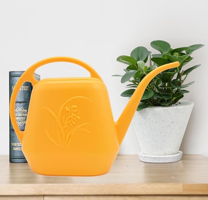 Plastic Watering Can - Orange Color - 1 Gallon