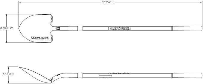 Craftsman 2-Piece Garden Tool Set with Digging Shovel and Bow Rake, Fiberglass Handles, Cushion Grips, for Landscaping, Gardening & Construction
