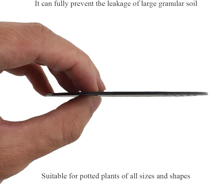 HAHIYO 10PCs 4Inch/10Cm Black Round PP Plastic Flower Pot Hole Mesh Pad Bottom Grid Mat Bonsai Drainage mesh Hole Screens Gasket Prevent Soil Loss Breathable Gasket Drainage Netting for Bonsai