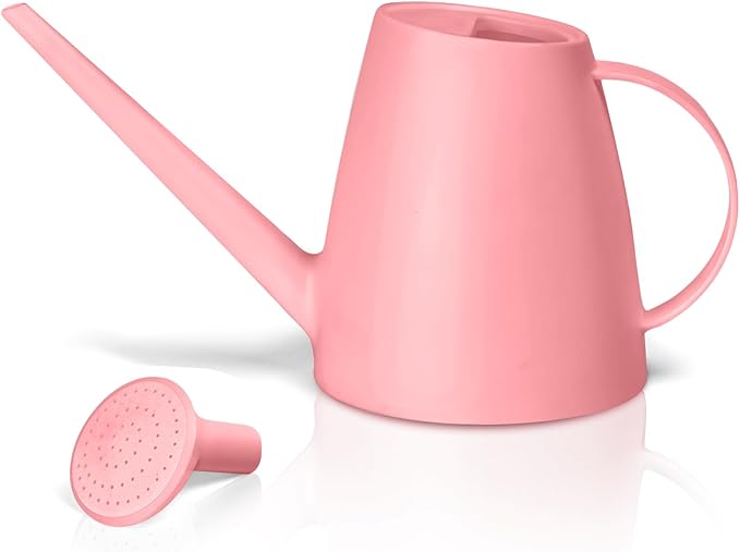 Plastic Watering Can - for Home Plant Garden - 1/2 Gallon - Pink