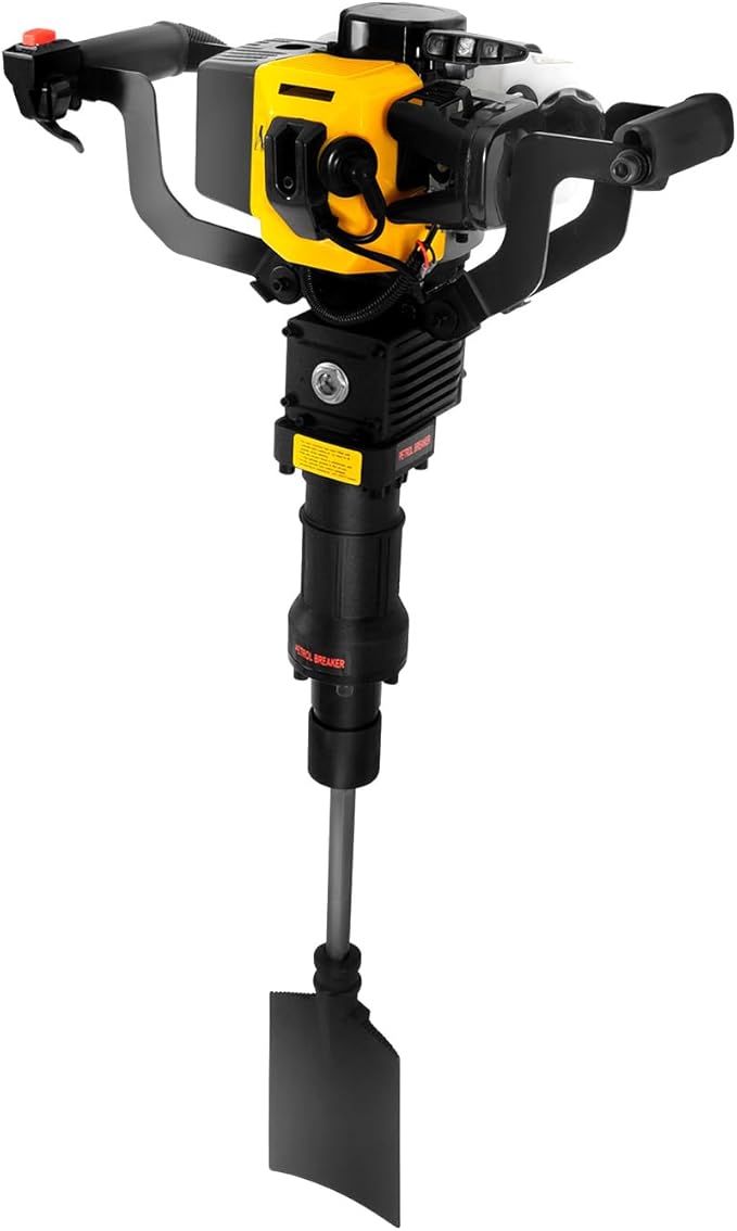 Tree Digger Machine Tree Digger 1250W 2 Stroke 6500RPM Gas Tree Planting Digging Machine Gasoline Planting Garden Tree Digger Shovel Gas Powered Garden Digger Tool Portable Trench Digger-Yellow