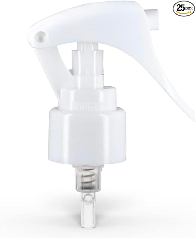 uh*Roh*Muh 24/410 Mini Trigger Sprayer (Pack of 25) White - Smooth Skirt Design, Easy Fit, Adjustable Spray Nozzle - Perfect for DIY, Home, and Garden Use