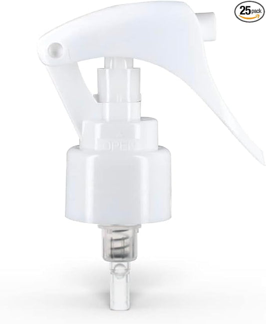 uh*Roh*Muh 24/410 Mini Trigger Sprayer (Pack of 25) White - Smooth Skirt Design, Easy Fit, Adjustable Spray Nozzle - Perfect for DIY, Home, and Garden Use