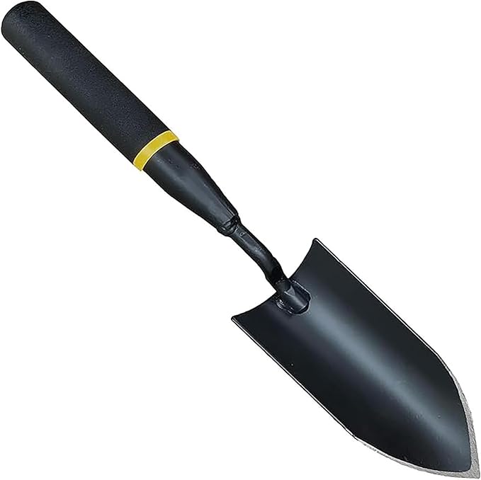 Garden Hand Trowel Set, Carbon Steel with Rubber Grip, Heavy Duty for Digging and Planting, Black, 2-Pack