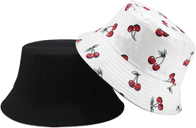 Malaxlx Bucket Hat Beach Sun Hat Fishing Hat for Women Men, Outdoor Travel Reversible Double Side Wear Fisherman Hat