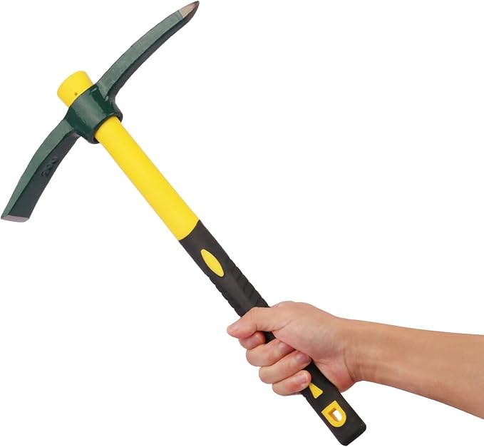 2 Packs 15 Inch Gardening Pickaxe, Forged Steel Mattock Hoe, Dual Head Mattock Weeding Hoe for Cultivating Garden, Yard, Planting, Prospecting, Camping