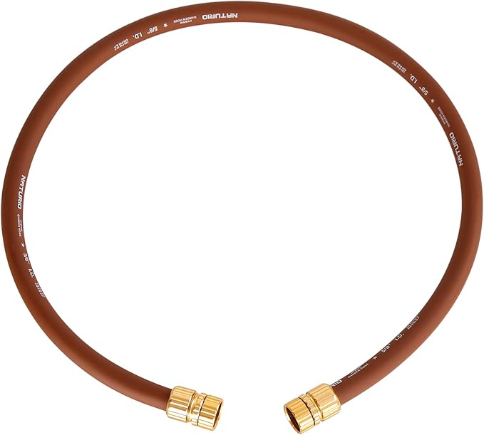 Short Leader Garden Hose 5/8" x 4ft, No Kink Lightweight Water Hose, Hybrid Rubber, Heavy Duty, 650 Burst PSI, Female to Female Fittings