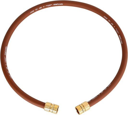 Short Leader Garden Hose 5/8" x 4ft, No Kink Lightweight Water Hose, Hybrid Rubber, Heavy Duty, 650 Burst PSI, Female to Female Fittings