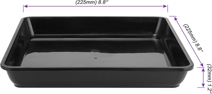 JOIKIT 15 PCS 9 x 9 Inch Square Plant Saucer, Plastic Plant Saucer Drip Tray, Square Flower Pot Tray for Indoors and Outdoor Plant Pots, 1.2 Inch Deep, Black