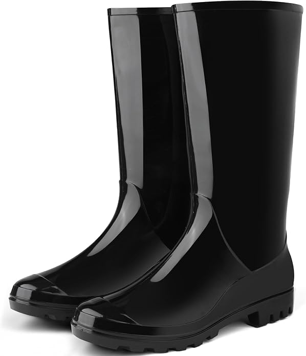 DaeRainy Tall Rain Boots for Women, Knee High Waterproof Slip On Garden Boots