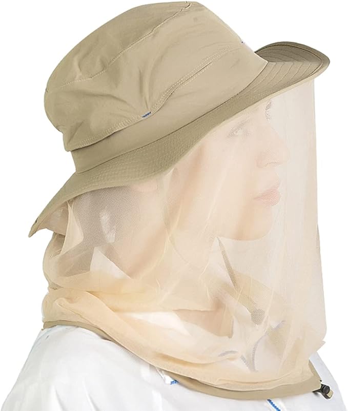 Peicees Head Net Hat for Men Women Adventure Fishing Hat Safari Hat for Hunting Camping Hiking