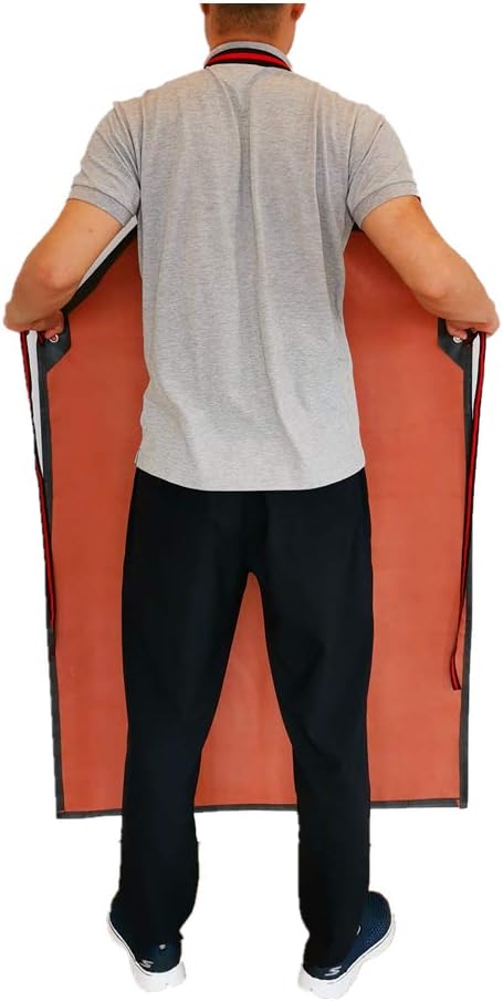 Thick Rubber Apron, 47.2 x 33.5 Inch Waterproof, Long Chemical Resistant, Adjustable for Dishwashing, Cleaning Fish, Gardening, Lab Work, Butcher and Dog Grooming, Grey