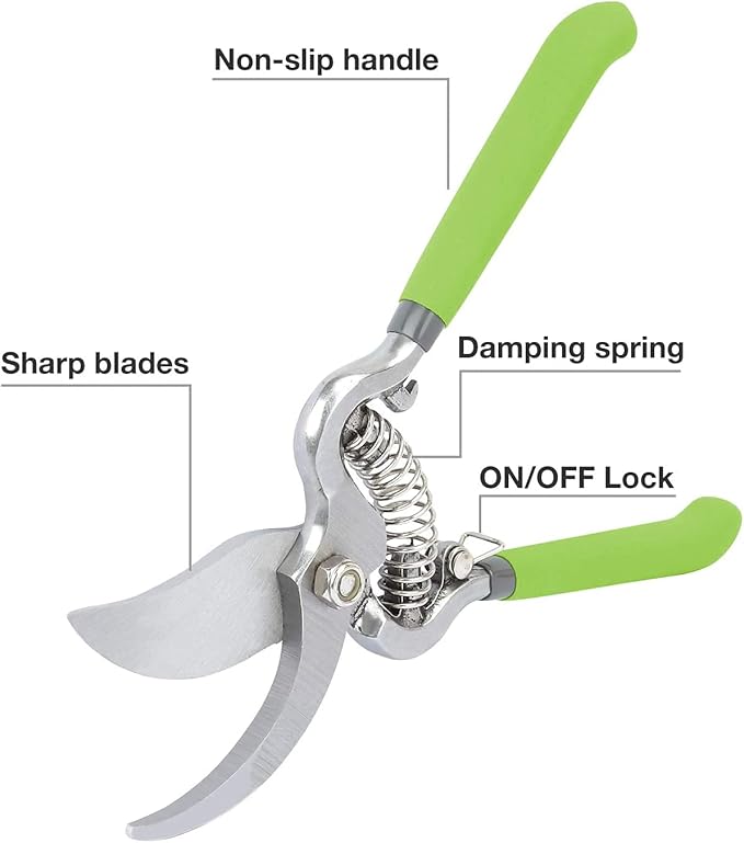 WORKPRO 2-Piece Pruning Shears Set, Drop Forged 8" Bypass Garden Shears and 8'' Handing Pruner with Steel Straight Blade