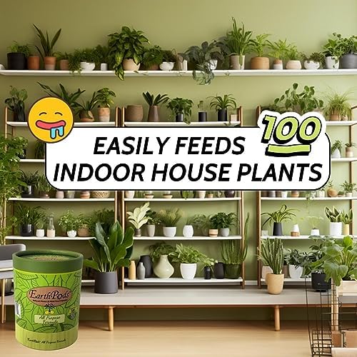 EarthPods® Indoor Plant Food Spikes – 100 Slow-Release Organic Fertilizer Capsules | Mess-Free Nutrition for Houseplants | Made in USA