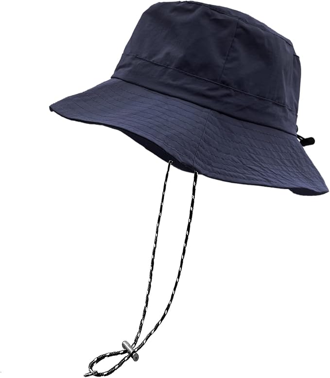 woogwin Waterproof Bucket Rain Hat with Chin Strap Quick Dry Packable Boonie Sun Hat Safari Hat UV Protection