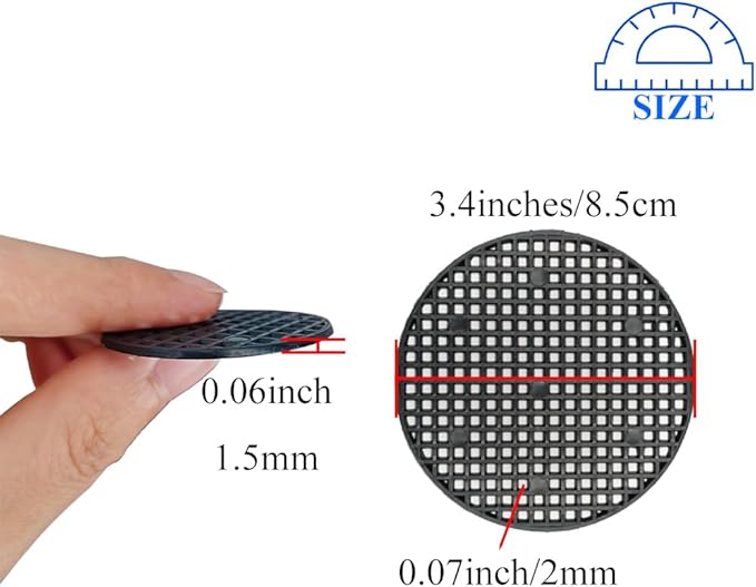 HAHIYO 10PCs 3.4Inch/8.5cm Black Round PP Plastic Flower Pot Hole Mesh Pad Bottom Grid Mat Bonsai Drainage mesh Hole Screens Gasket Prevent Soil Loss Breathable Gasket Drainage Netting for Bonsai