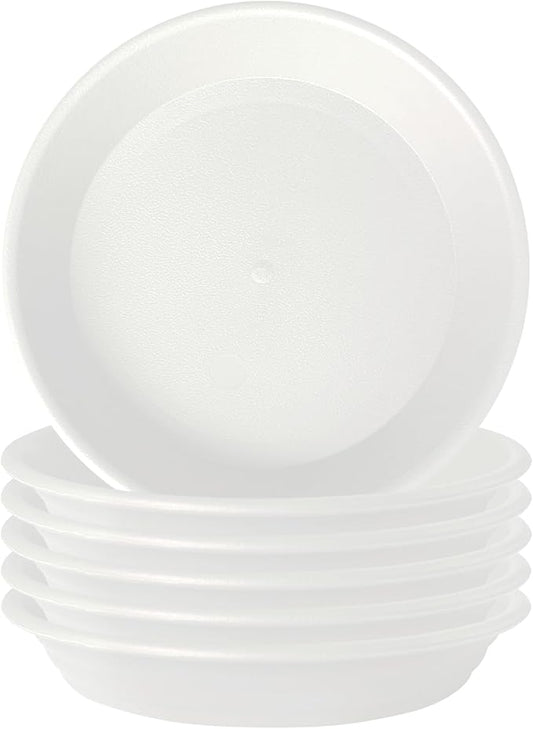 7.5 inch (5.9" at Base) Plastic Plant Saucer Pack of 6, Durable Thick Sturdy Plant Drip Trays for Indoors, Planter Saucers Flower Pot Tray Dish Plate for Outdoor