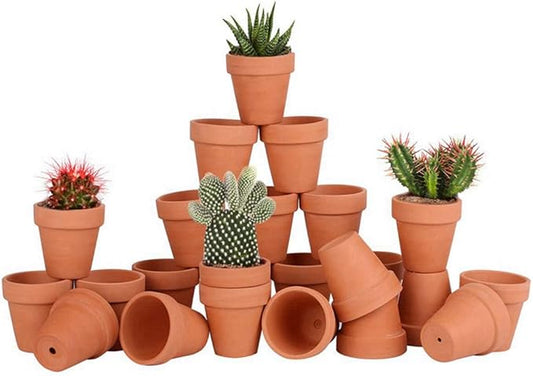 24pcs Mini Clay Pots, 2.5'' Terracotta Pottery Planters, Cactus Flower Succulents Nursery Pots, with Drainage Hole, for Indoor/Outdoor