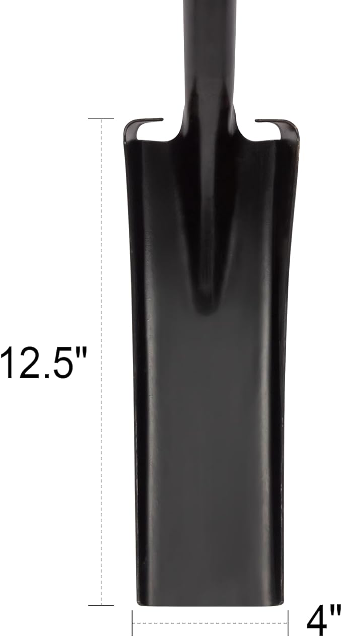 VNIMTI Trench Shovel for Clean Trenches, 4-Inch Trenching Shovel with Fiberglass Handle, 58 Inches