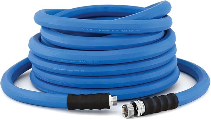 AG-LITE BSAL3450 3/4" x 50' Hot/Cold Water Rubber Garden Hose, 100% Rubber, Ultra-Light, Super Strong, 500 PSI, 50F to 190F Degrees, High Strength Polyester Braided