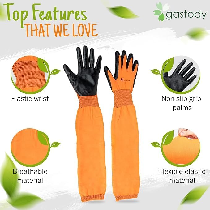 Long Sleeve Gardening Gloves Women and Men - Long Cuff Garden Gloves, Multipurpose Heavy Duty Outdoor and Indoor