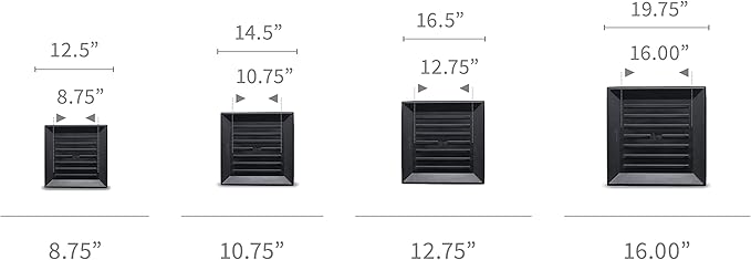 Crescent Garden Universal Square Plant Saucer, Durable Drip Tray for Square Planter, Heavy-Duty Plastic Drainage Dish, Indoor/Outdoor Modern Flowerpot Saucer - 13'' Inner x 16.75" Outer (Rust)