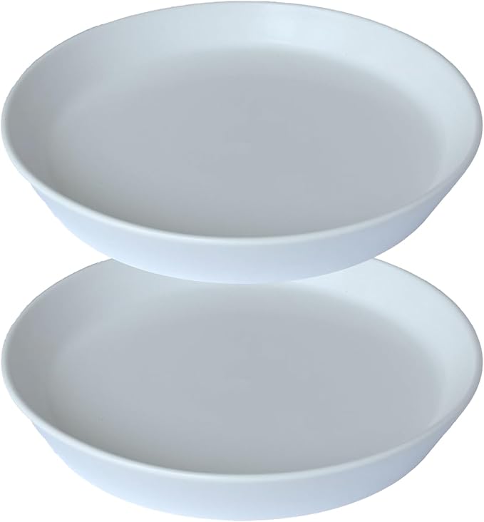 2 Pack Ceramic Plant Saucer 4 Inch, Heavy Duty Plant Pot Tray for Indoor & Outdoor, Glazed Ceramic Plant Drip Trays