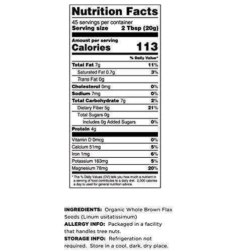 Terrasoul Superfoods Organic Brown Flax Seeds, 2 Pound