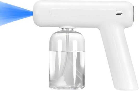 Cordless Electric Fogger, Rechargeable ULV Nano Sprayer with Blue Light, 380ml Nano Spray Gun Handheld Fogger，Electrostatic Portable Sprayer