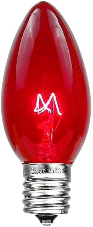 C9 Red Christmas Lights Set - Indoor/Outdoor Christmas Light String - Christmas Tree Lights - Hanging Christmas Lights - Roofline Light String - Outdoor Patio String Lights - Green Wire - 25 Foot