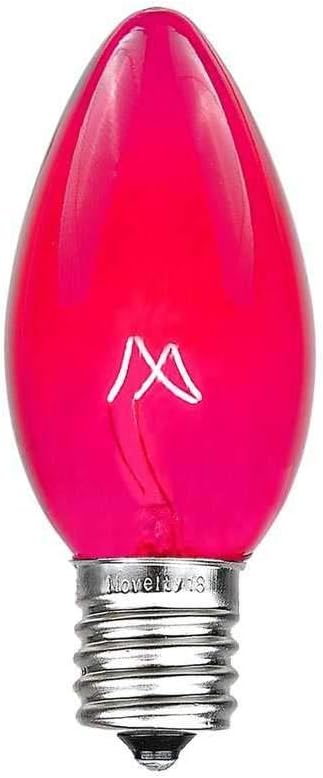 Novelty Lights C9 Pink Christmas String Light Set - Outdoor Christmas Light String - Hanging Christmas Lights - Roofline Light String - Outdoor Patio String Lights - Green Wire - 25 Foot