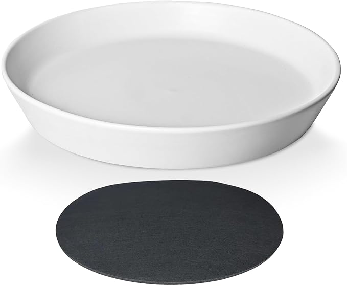 Ceramic Plant Saucers, 10 Inch (11 Inch) Plant Trays, Durable Round Glazed Ceramic Flower Plant Water Drip Tray for Pots Planter, Heavy Duty Plant Dish Plant Plate to Catch Water for Indoor & Outdoor