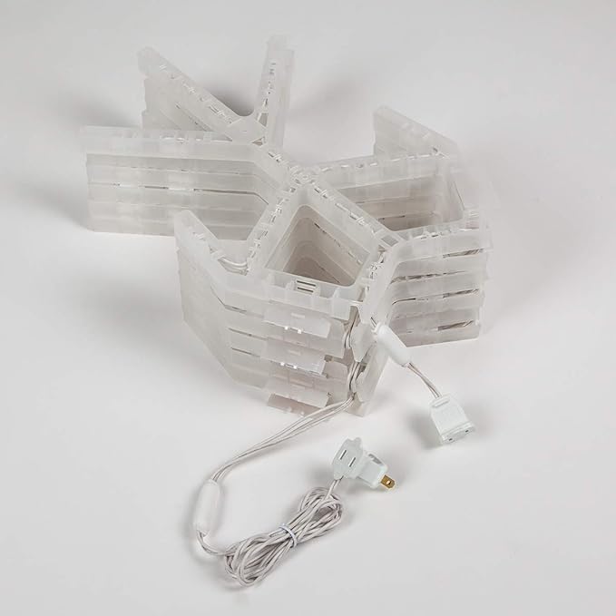 Kringle Traditions 36" Folding Cool White Snowflake Decoration LED Lights Large Snowflake Decorations Outdoor Lights (36" Warm White Snowflake)