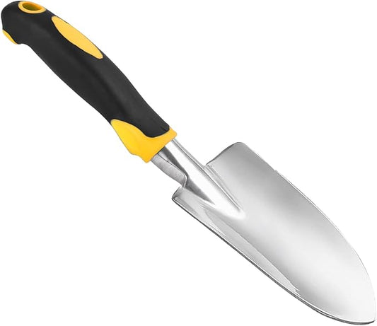 Thovorrnl Garden Shovel Hand Trowel Mini Shovel Aluminum Cast-Aluminum Heavy Duty Gardening Tool Yellow