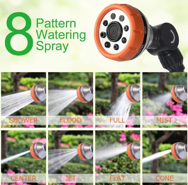 Hicks Ridge - Heavy Duty Watering Wand - 180° Rotating Head - 18-inch Metal Long Hose Nozzle Sprayer - Wand with Thumb Flow Control - Perfect for Hanging Baskets, Shrubs, Seedbed, Garden, and Lawn