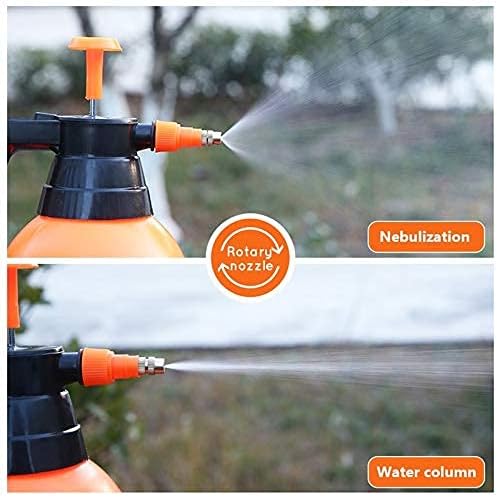 JoyTube 2Pcs Garden Pump Sprayer 68 oz/0.5 Gallon Hand Held Pressure Bottle Brass Adjustable Nozzle Large Capacity for Water Weed Flower Plant Mister Lawn Home Cleaning Washing Spray 2L-Orange