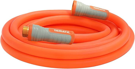 YAMATIC Heavy Duty Garden Hose 5/8 in x 15 ft with Swivel Fitting, Super Flexible Water Hose, All-weather, Lightweight, Burst 600 PSI