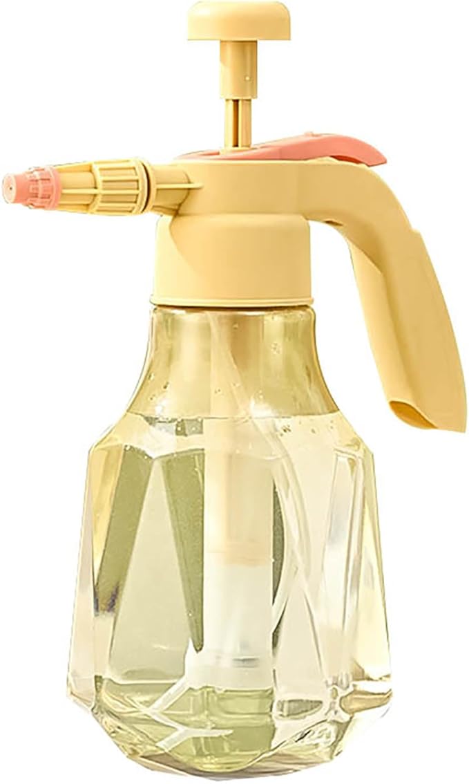51oz/68oz Handheld Garden Pump Sprayer with Adjustable Nozzle Pressure Sprayer Hand Atomizer for Home Cleaning,Garden,Car Detailing & Washing (51ozYellow)